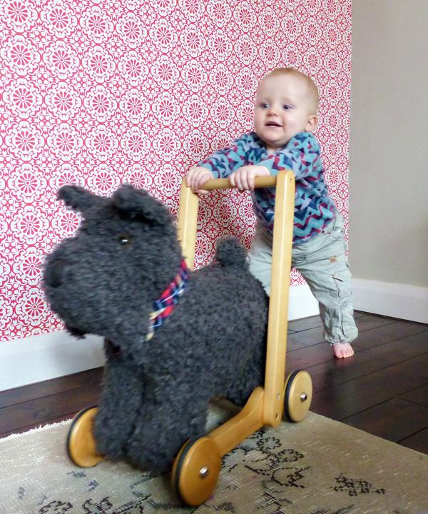 Actual product image little bird told me Scottie Dog Push Along