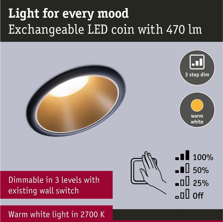 Produktbild Paulmann Einbauleuchte Cole Set (460 lm)