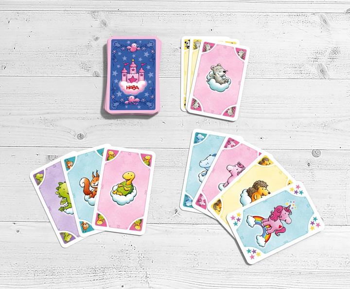 Actual product image Haba Unicorn glitter happiness game collection (English, German, Italian, French)