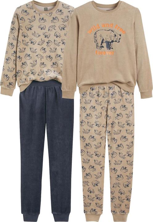 La Redoute Collections 2er-Pack Samt-Pyjamas Bär