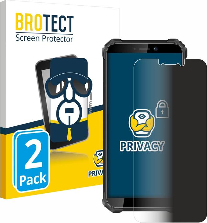Productafbeelding BROTECT Anti-spionnetje privacyfolie Beschermfolie tegen blauw licht (2 Stuk, Oukitel WP5 Pro)