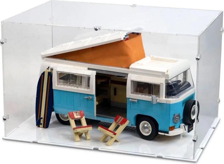 Image du produit iDisplayit Présentoir acrylique L pour LEGO® 10279 Volkswagen T2 Camper (avec fond blanc)