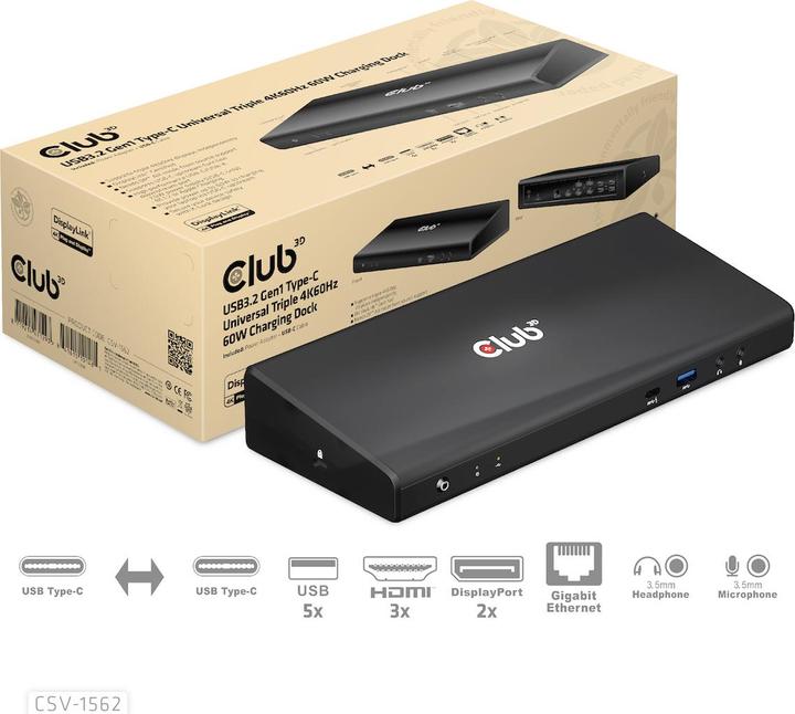 Actual product image Club 3D CSV-1562 (USB-C, 5 Ports)