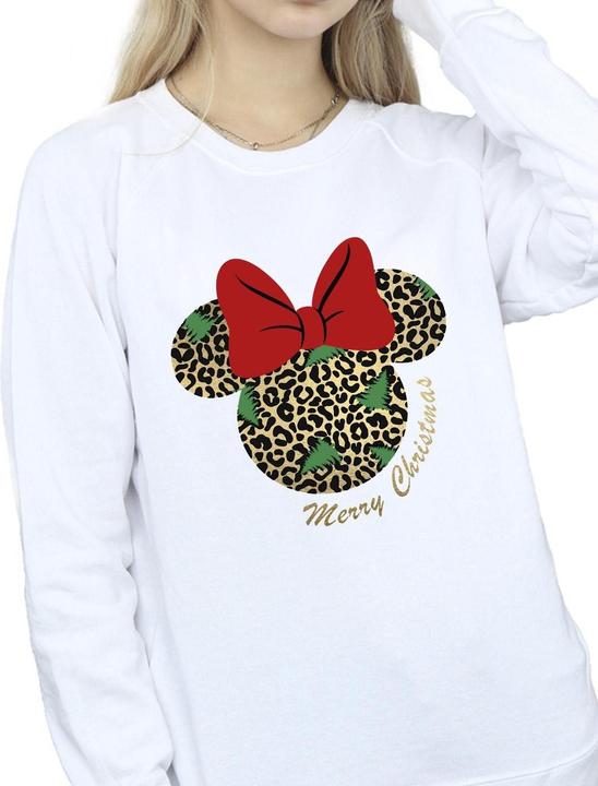 Actual product image Disney Womens/Ladies Minnie Mouse Leopard Christmas Sweatshirt (4XL)