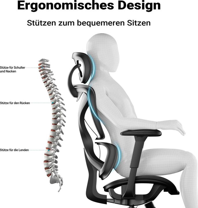 Produktbild Wiltec Ergonomischer Bürostuhl