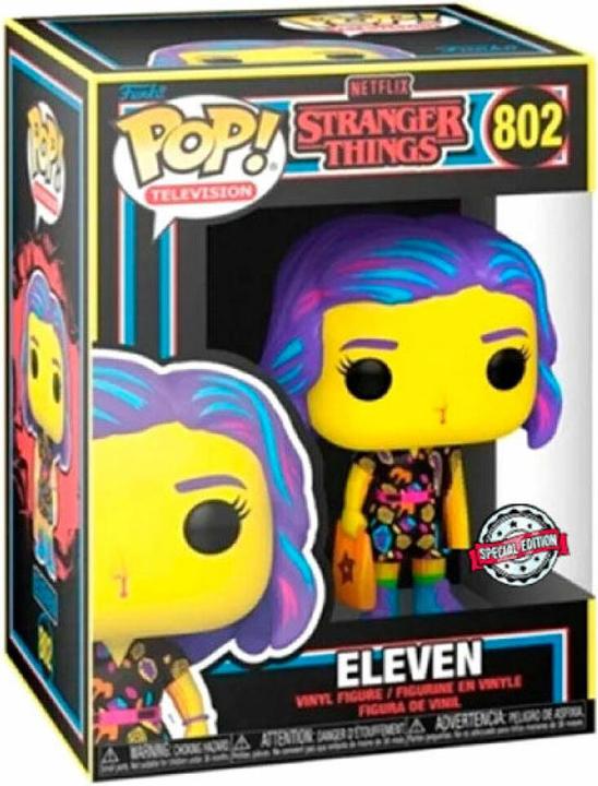 Actual product image Funko POP Stranger Things Eleven in Mall Outfit Black Light Exclusive