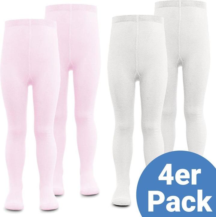 La Loona LaLoona Baby-Strumpfhosen Strumpfhose 4er Pack - Rosa Weiss -