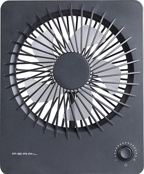 Produktbild Pearl 2er-Set Kompakter Akku-Tisch- & Wandventilator, stufenlos einstellbar (50 dB)