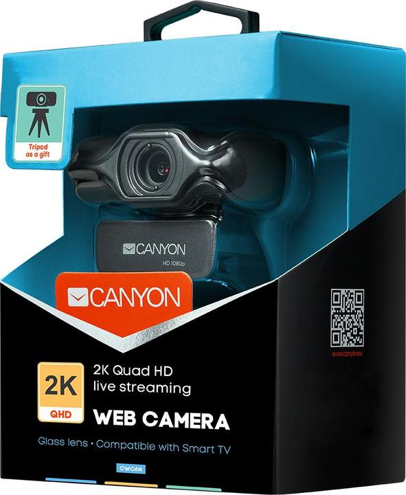 Immagine prodotto Canyon Webcam con risoluzione 2K e microfono C6, 2048x1536, angolo di visione di 80°. (2 Mpx)