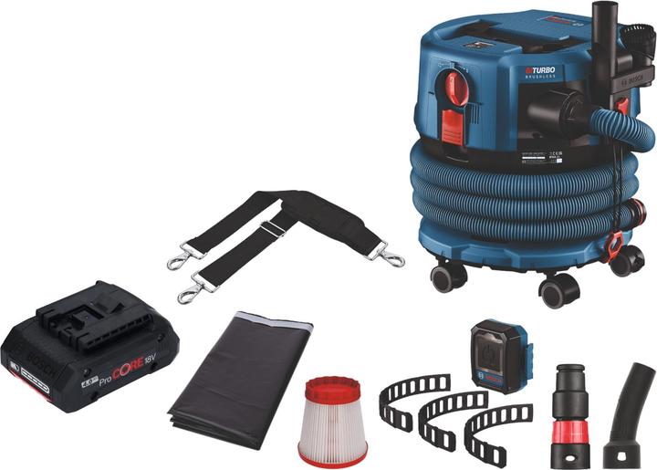 Image du produit Bosch Professional Bosch GAS 18V-12 MC Professional Aspirateur sans fil BITURBO Brushless + 1x batterie ProCore 4,0 Ah (Aspirateur eau et poussière)