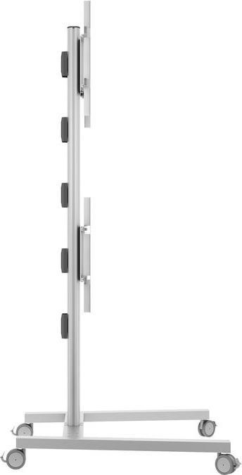 Actual product image Multibrackets TV stand dual vertical, - 55", metal, silver (55", 60 kg)