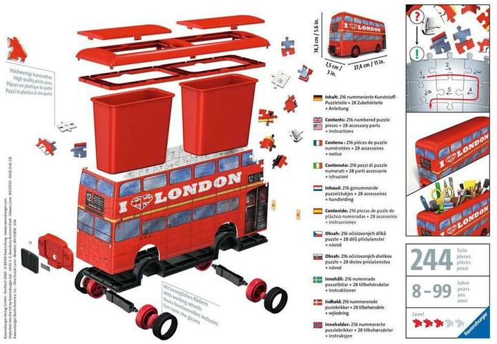 Produktbild Ravensburger 3D - Londoner Bus (216 Teile)