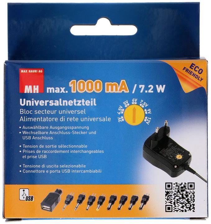 Immagine prodotto Max Hauri Alimentatore universale a spina 600mA