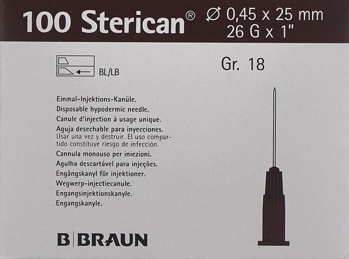 Image du produit B.Braun Aiguille 26G 0.45 x 25mm brun Luer, 100 pièces