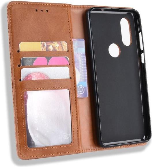 Produktbild MU Style Vintage Style Leder Bookcover Hülle (Motorola One Vision)