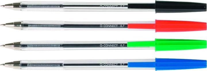 Produktbild Q-Connect Kugelschreiber mit auswechselbarer Mine 0,7 mm (Linie), schwarz (Schwarz)