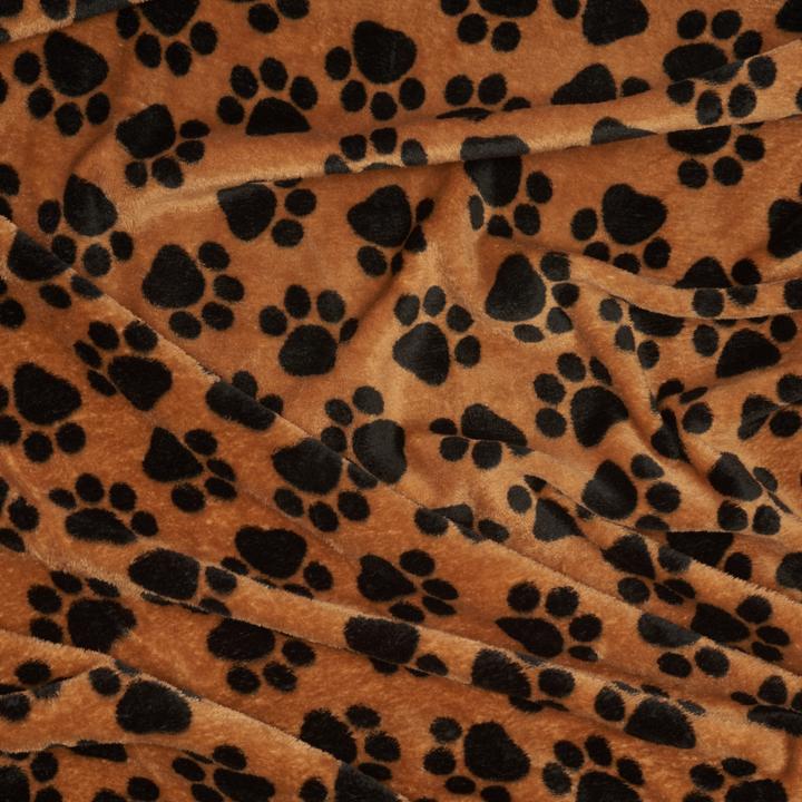 Produktbild VBS Fleece-Stoff "Pfoten Schwarz auf Baun", 150 cm breit, Meterware