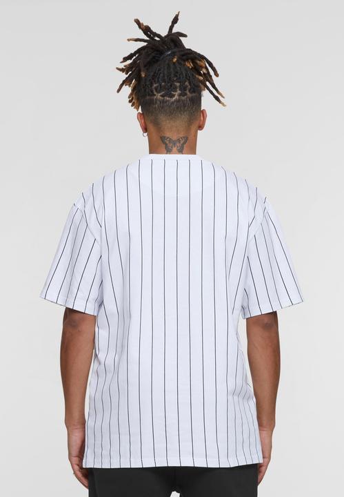 Actual product image Karl Kani KKMQ32041WHT Small Signature Pinstripe Tee white - 16039 (M, L)