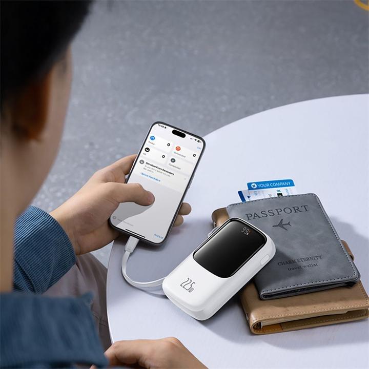Produktbild Baseus Qpow Pro+ Power Bank 22.5W 10000mAh USB-C - White (10000 mAh, 22.50 W)