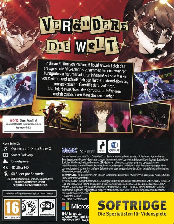 Actual product image Atlus Persona 5 Royal (Xbox One X, Xbox Series X, DE)