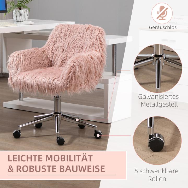 Image du produit Vinsetto Chaise de bureau avec fourrure synthétique