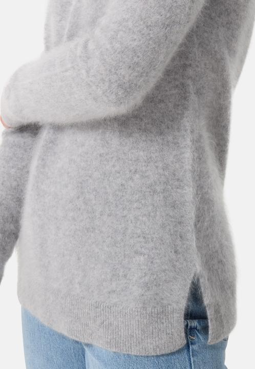 Produktbild Cash-Mere Brushed Kaschmir Rundhals Pullover mit Seitenschlitzen (M)