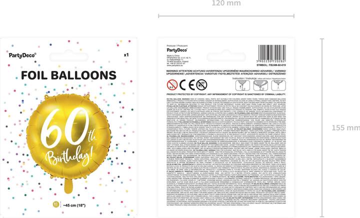 Actual product image Partydeco Balloon 60 years - 45cm (1 x)
