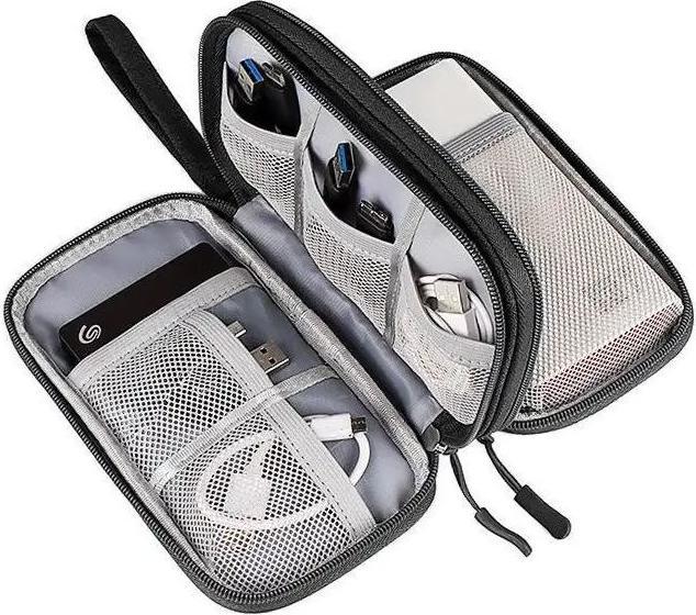 Produktbild Only-Bags.Store Kabeltasche, Elektronikzubehör Organizer, Tragbare Kabelorganizer, Doppelte Kabel Tasche für