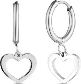 Vuch Heart Hoop Earrings In Glimmer Silver (Stahl)