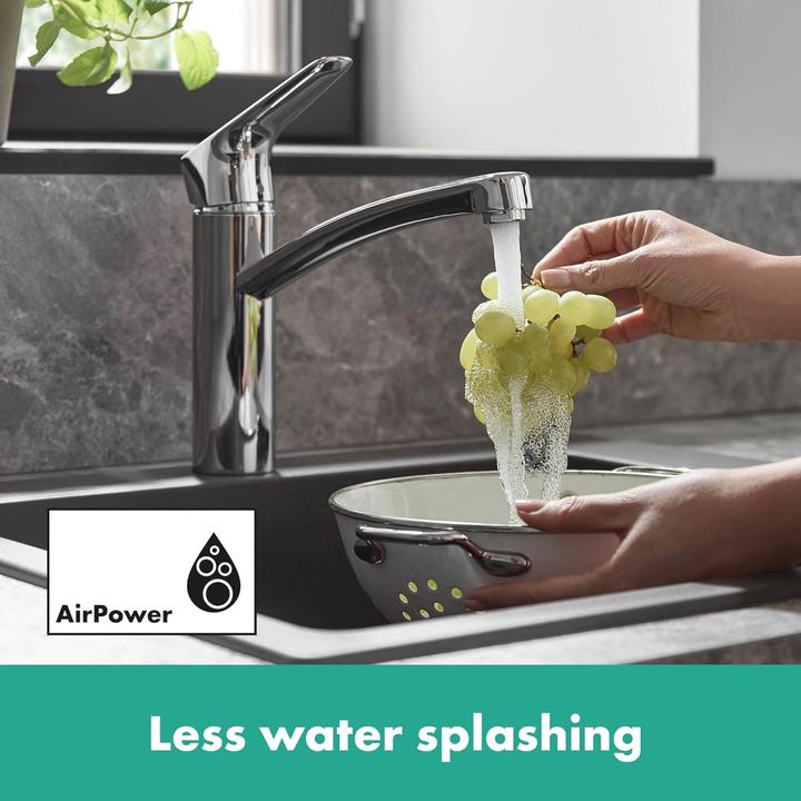 Actual product image hansgrohe MyCube kitchen tap, 360° rotatable, water-saving