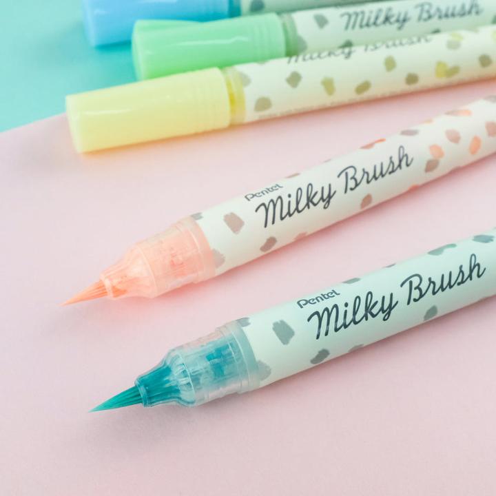 Image du produit Pentel Stylo pinceau Milky Brush jaune (Jaune pastel, 1 x)