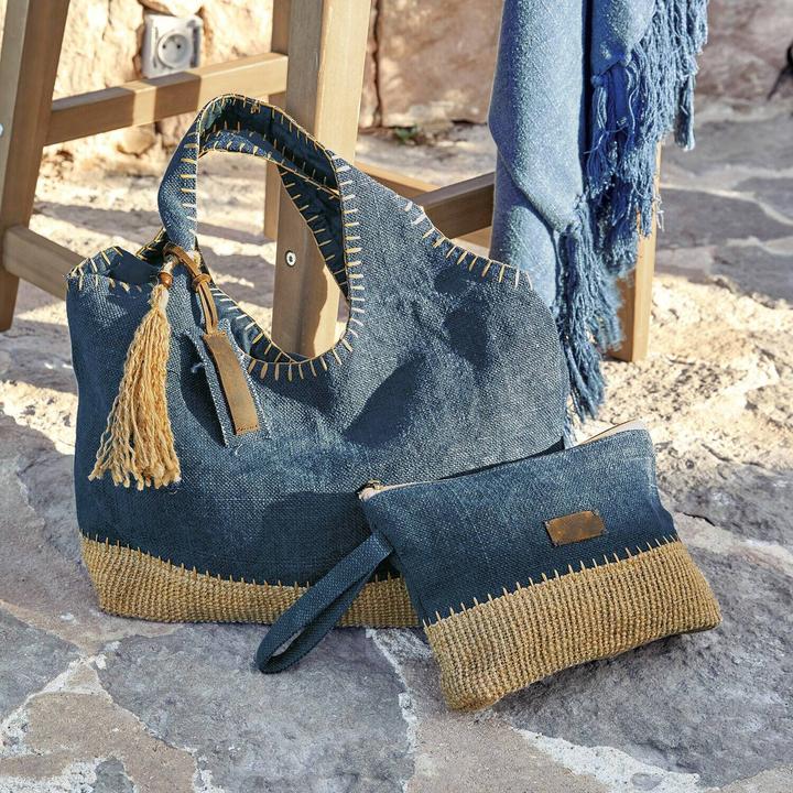 Actual product image Loberon Bag set of 2 Cacula blue/cream
