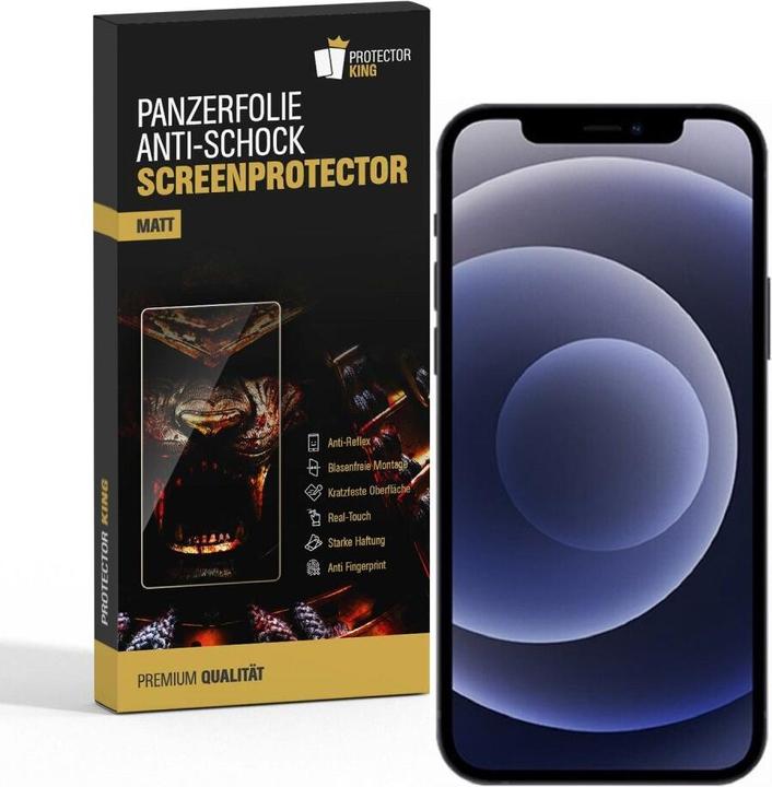 Actual product image Protectorking 2x Displayschutzfolie matt Anti-Reflex entspiegelt (2 Piece, Apple iPhone 12)