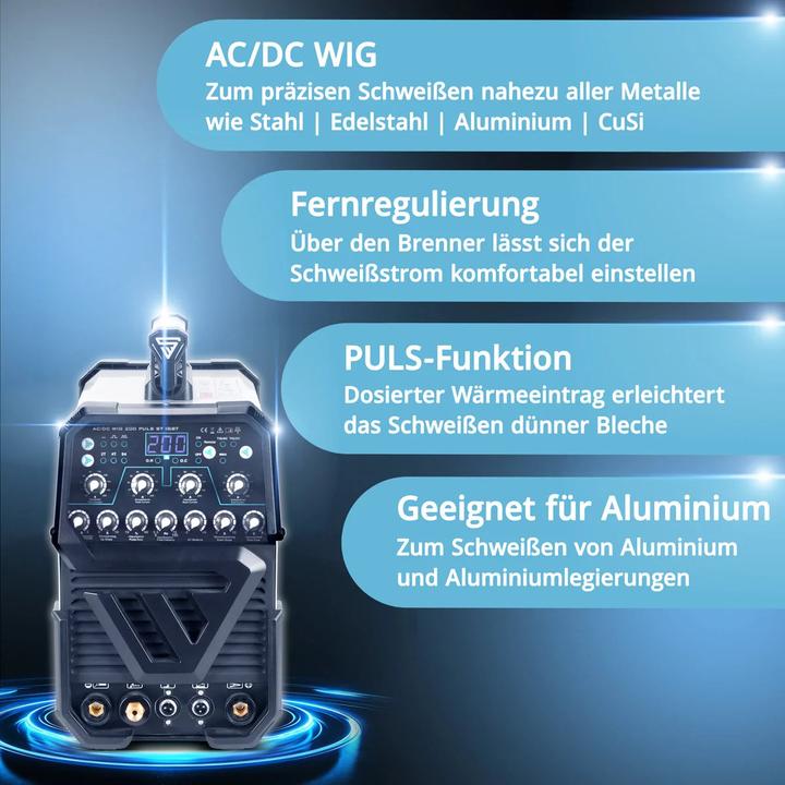 Produktbild Stahlwerk Schweissgerät AC/DC WIG 200 Puls ST IGBT Vollausstattung