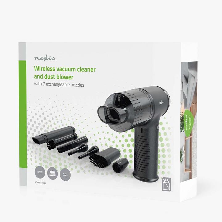 Produktbild Nedis Handstaubsauger | Luftgebläse | 90 W | Wiederaufladbar | Nass / Trocken | Li-Ion | Schwarz