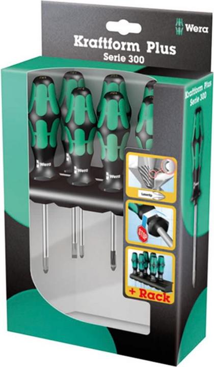 Image du produit Wera 335/350/367/7 Rack (Vis fendues, Torx (TX), Cruciforme PZ, Recouvrement cruciforme Phillipps (PH))