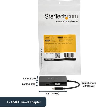 Produktbild StarTech USB-C Multiport Adapter (DVI, VGA, HDMI, 8.50 cm)