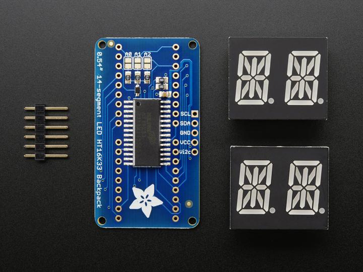 Immagine prodotto Adafruit Display alfanumerico blu 4 caratteri I2C (Display)