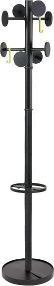 Actual product image Alba Coat rack PMSTAN3 N, 8 hooks, black with 8 black coat hooks made of plastic, with 2 abn