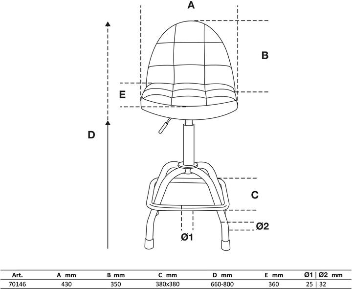 Actual product image BGS Workshop swivel chair with backrest | height-adjustable