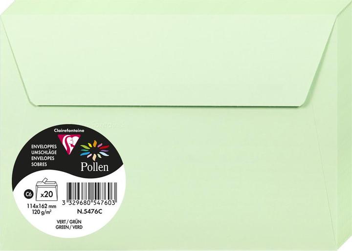 Actual product image Clairefontaine Envelope Pollen Envelope size: DIN C6 Dimensions: 162 x 114 mm (W x H) (162 x 114 mm, 5600 x)