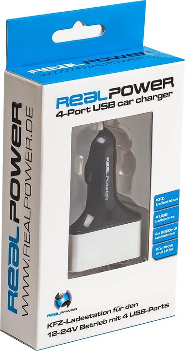 Immagine prodotto RealPower Caricatore da auto USB a 4 porte
