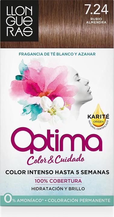 Llongueras OPTIMA hair colour #7.24-almond blond (7.24)