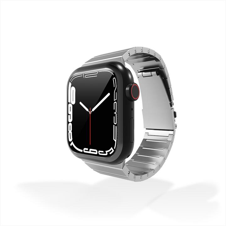 Produktbild Strap-it Smartwatch bandje - Geschikt voor Apple Watch luxe bandje - zilver - Horlogeband / Polsband (Titan)
