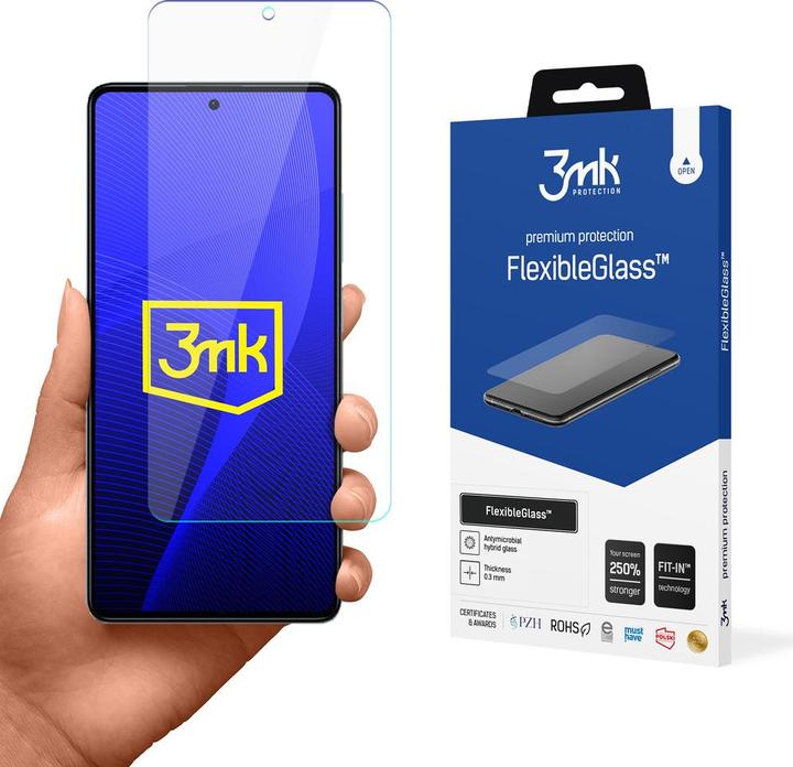 Actual product image 3MK Tempered Glass for Xiaomi Redmi Note 12 Pro Hybrid Flexi 7H Series FlexibleGlass (1 Piece, Xiaomi Redmi Note 12 Pro)