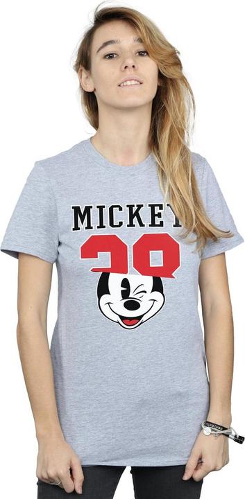 Actual product image Disney Womens/Ladies Mickey Mouse Split 28 Cotton Boyfriend T-Shirt (3XL)
