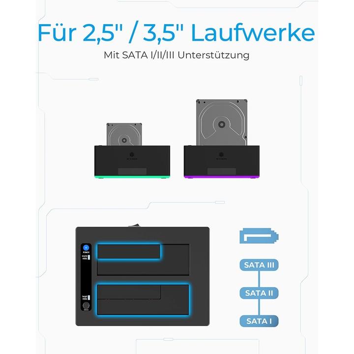 Produktbild Icy Box Docking- & Klonstation (USB-B, 1 Ports)