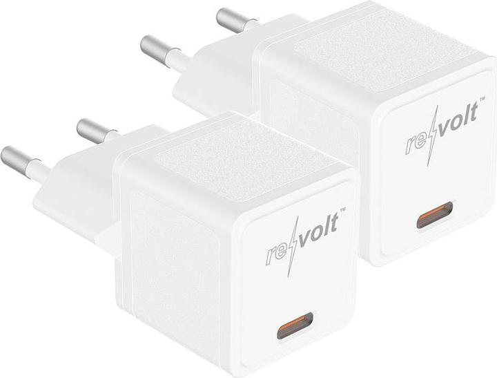 Actual product image Revolt Set of 2 compact USB-C power supplies with Power Delivery up to 20 Watt, 3A (20 W)