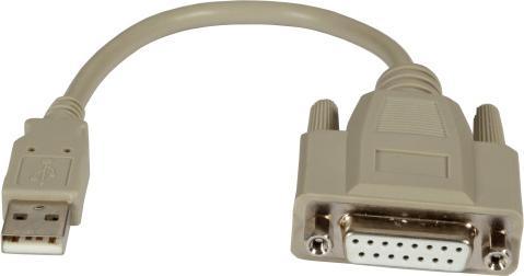Image du produit EFB Elektronik Câble adaptateur USB2.0 Game Port, 0,2m, USB-A mâle/D-SUB15 femelle (0.20 m, USB 2.0)