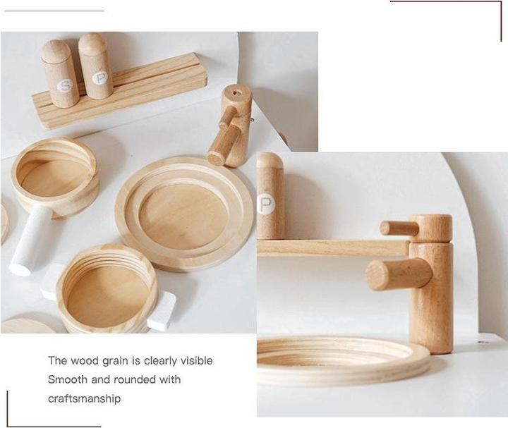 Image du produit Nelaroom Cuisine en bois rétro avec accessoires